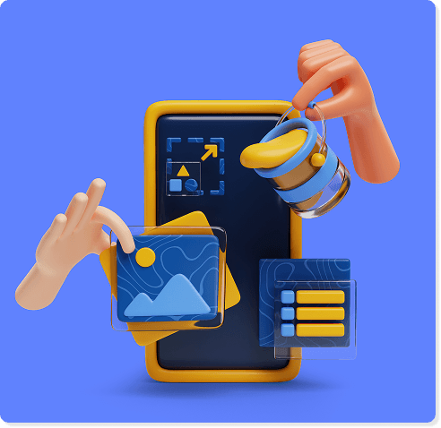 Illustration 3D d'un téléphone