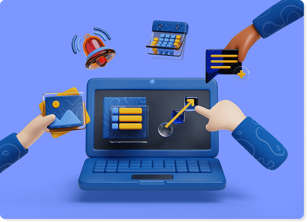 Illustration 3D d'un ordinateur